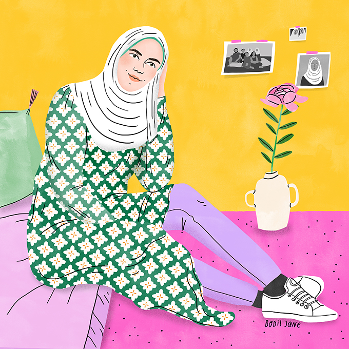 Raneem has taken a stand against child marriage. Illustration by Bodil Jane for UNFPA.