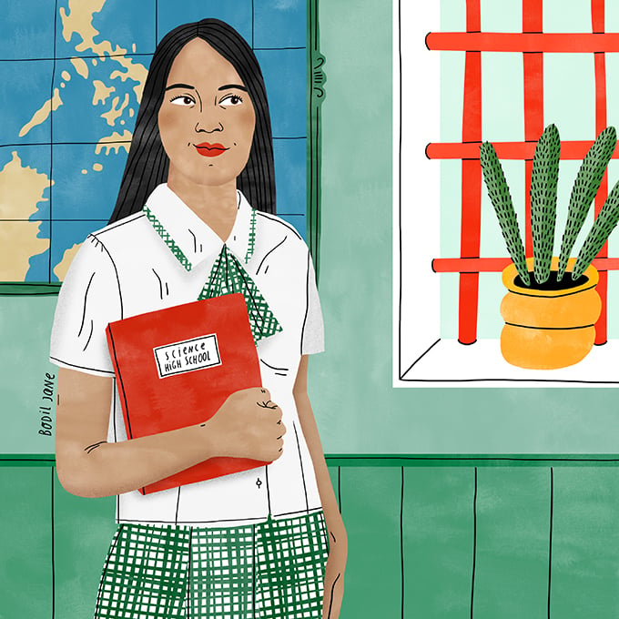 Shaina says girls need to be empowered. Illustration by Bodil Jane for UNFPA.