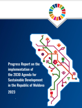 Cover of the study with Moldova's map and SDG logo