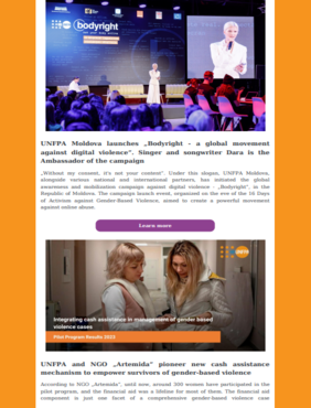 Newsletter with news regarding to gender equality