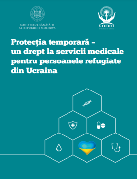 Coperta broșurei despre serviciile de sănătate disponibile pentru refugiați