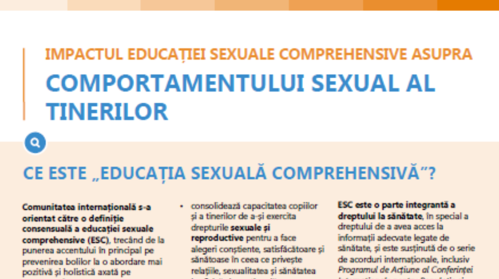 Impactul ESC asupra comportamentului sexual al tinerilor