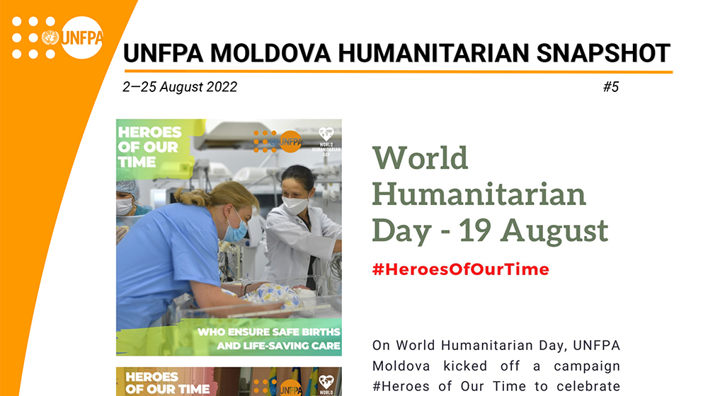 Cover page of the UNFPA Moldova Humanitarian Snapshot