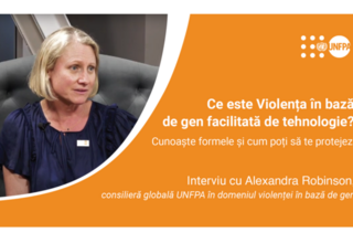 Alexandra Robinson, consilieră globală UNFPA în domeniul violenței pe bază de gen facilitată de tehnologie