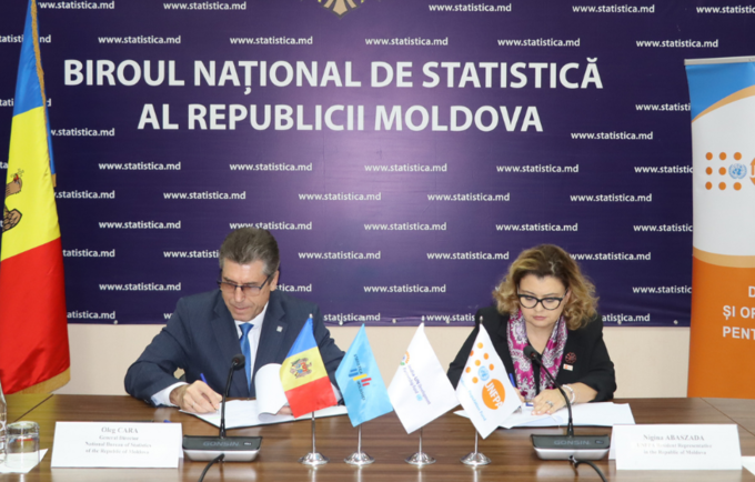 Nigina Abaszada and Oleg Cara signing the MoU