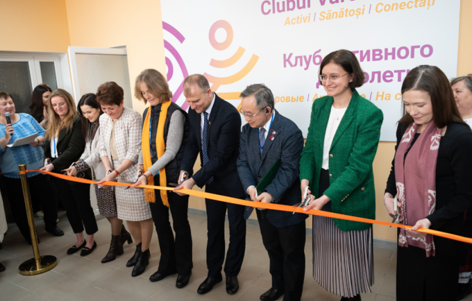 Partners cutting the ribbon at the launch of the Active Ageing Center