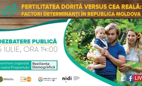 Women and men in the Republic of Moldova want up to 3 children, but in reality they have less than 2