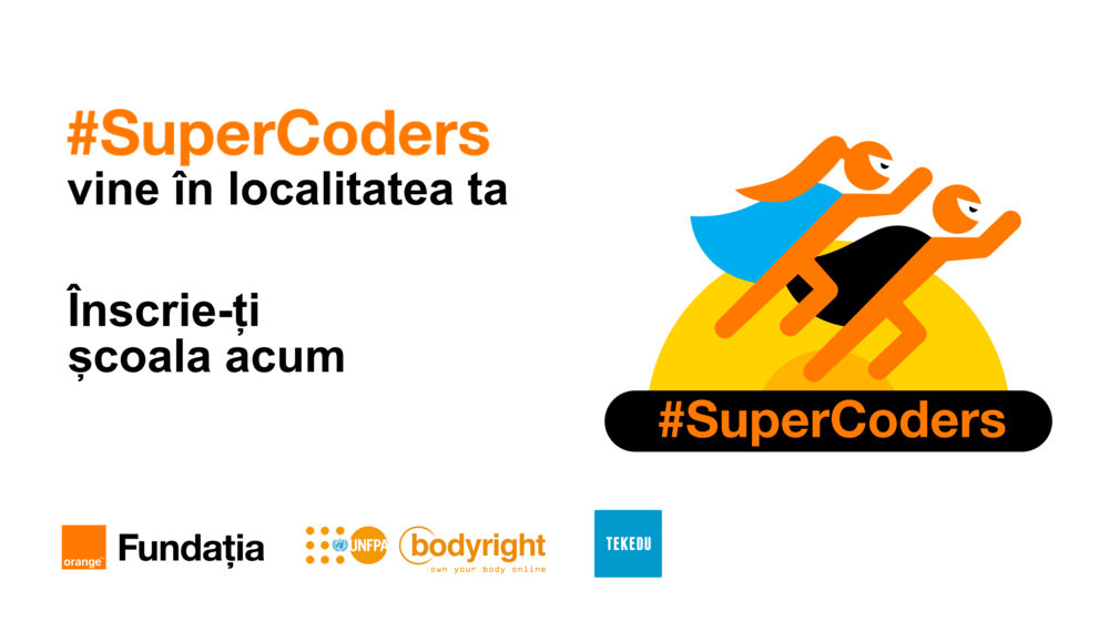 UNFPA susține programul #SuperCoders. Înscrie-ți școala la cel mai tare program de educație și siguranță digitală pentru adolescenți și părinți. 