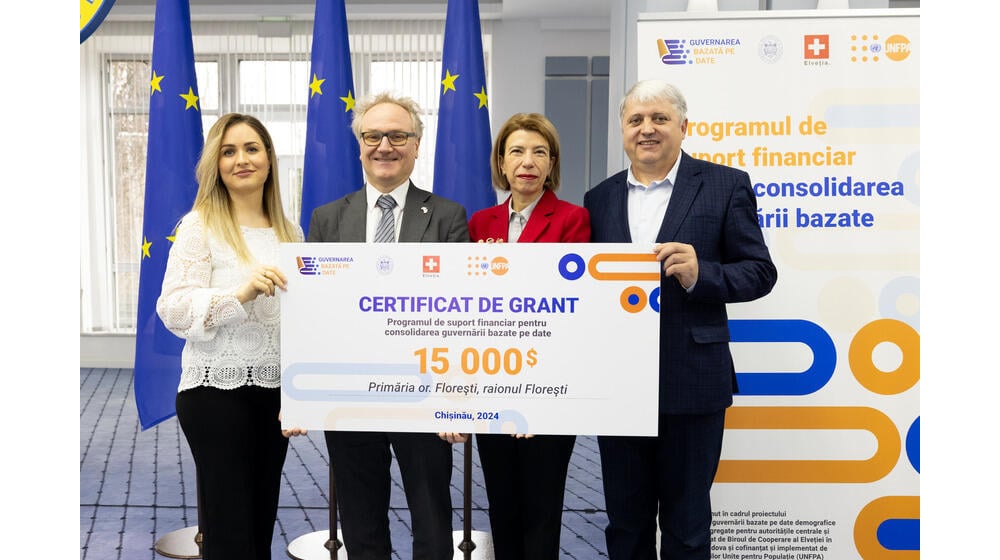 Ten local authorities in the Republic of Moldova were awarded with grants in value of $15,000 each under the Financial Support Program launched as part of the project "Strengthening data governance through reliable and disaggregated demographic data". 