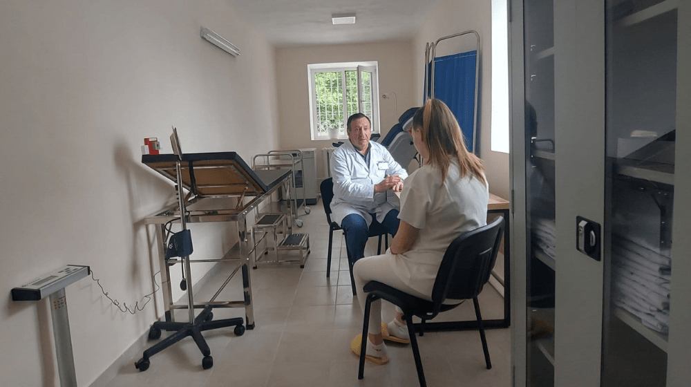 Ekaterina at a gynecological exam in the penitenciary