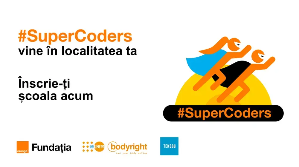 UNFPA se alătură proiectului național de educație și siguranță digitală pentru adolescenți și părinți #SuperCoders lansat de Fundația Orange și invită școlile să se înscrie în proiect