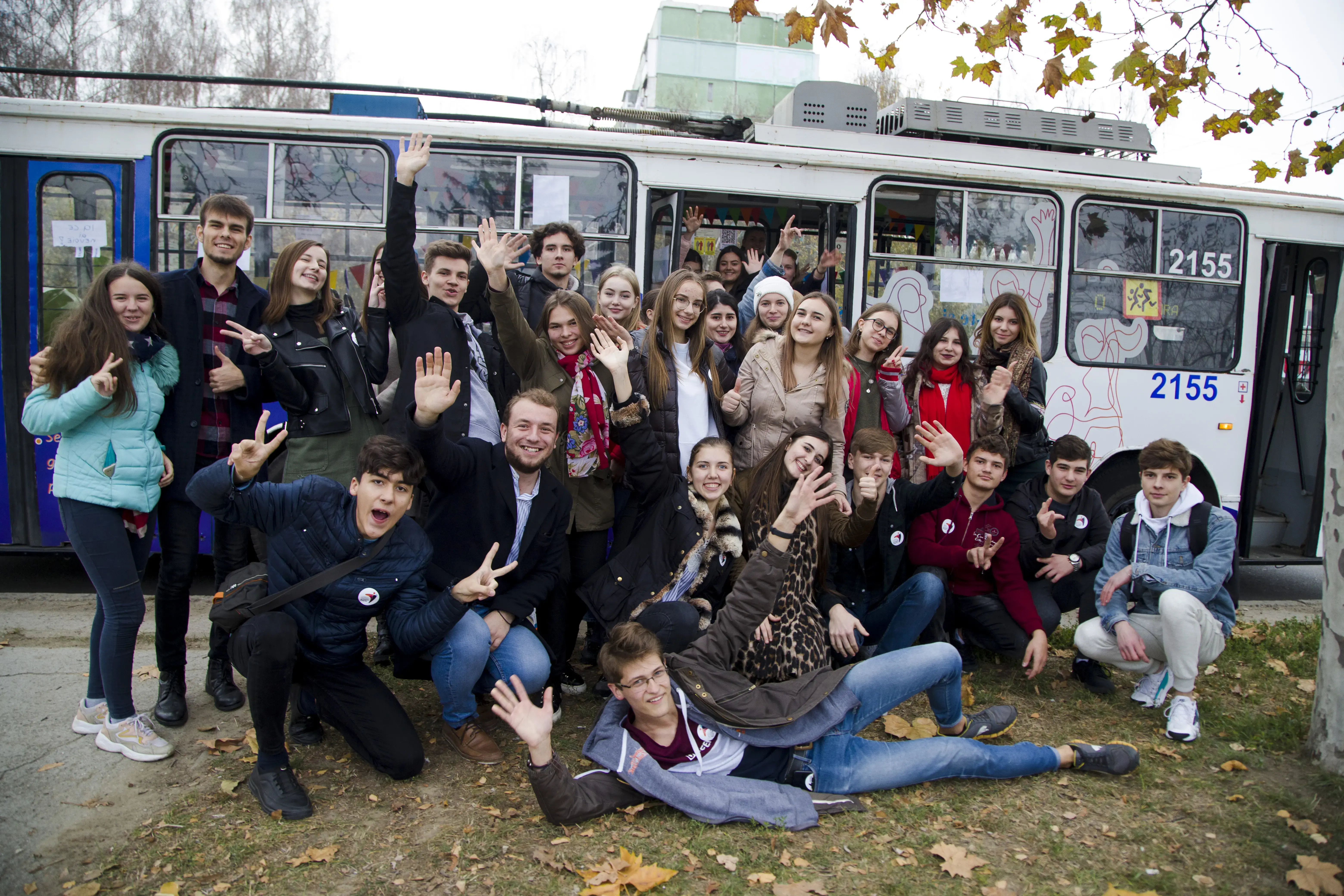 A ‘Youth Trolleybus’ runs on the roads of Chisinau