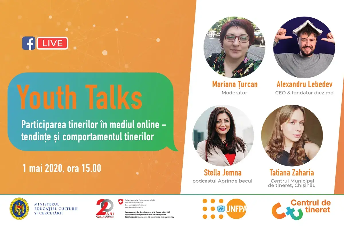 A fost lansat #Youth Talks – un spațiu virtual pentru dezvoltarea personală și profesională a tinerilor din Moldova  