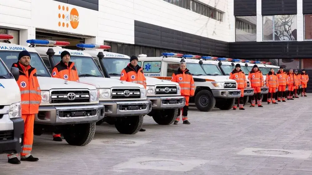 UNFPA și Guvernul SUA au transmis astăzi 20 de ambulanțe noi către echipele de asistență medicală urgentă din țară