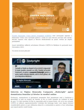 UNFPA Moldova Newsletter (Decembrie 2023)