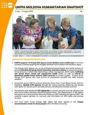 UNFPA Moldova Humanitarian Snapshot #4