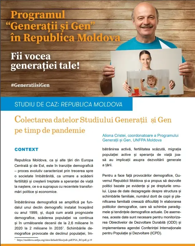 Colectarea datelor Studiului Generații și Gen pe timp de pandemie. Experiența Republicii Moldova