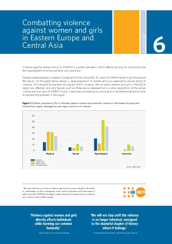 Combatting violence against women and girls in Eastern Europe and Central Asia