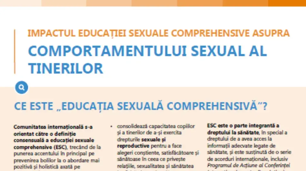 Factsheet//Impactul ESC asupra comportamentului sexual al tinerilor