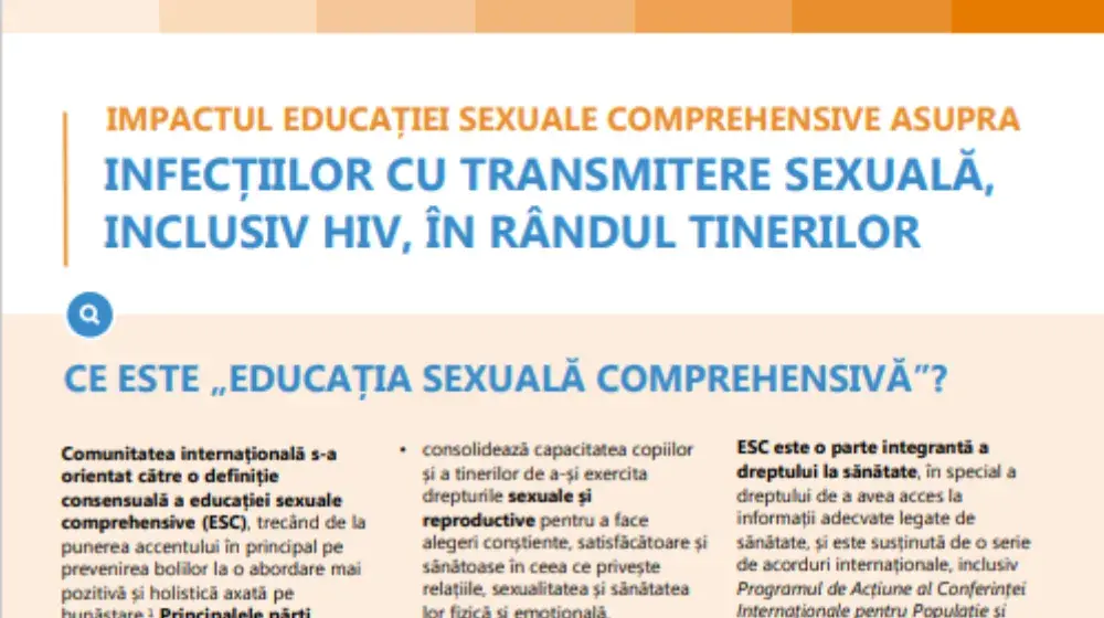 Factsheet//ESC ȘI ITS, INCLUSIV HIV, ÎN RÂNDUL TINERILOR