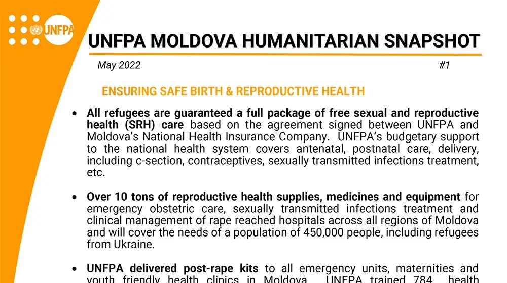 UNFPA Moldova Humanitarian Snapshot #1