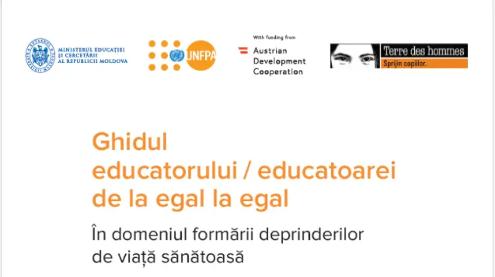 Ghidul educatorului / educatoarei de la egal la egal în domeniul formării deprinderilor de viață sănătoasă